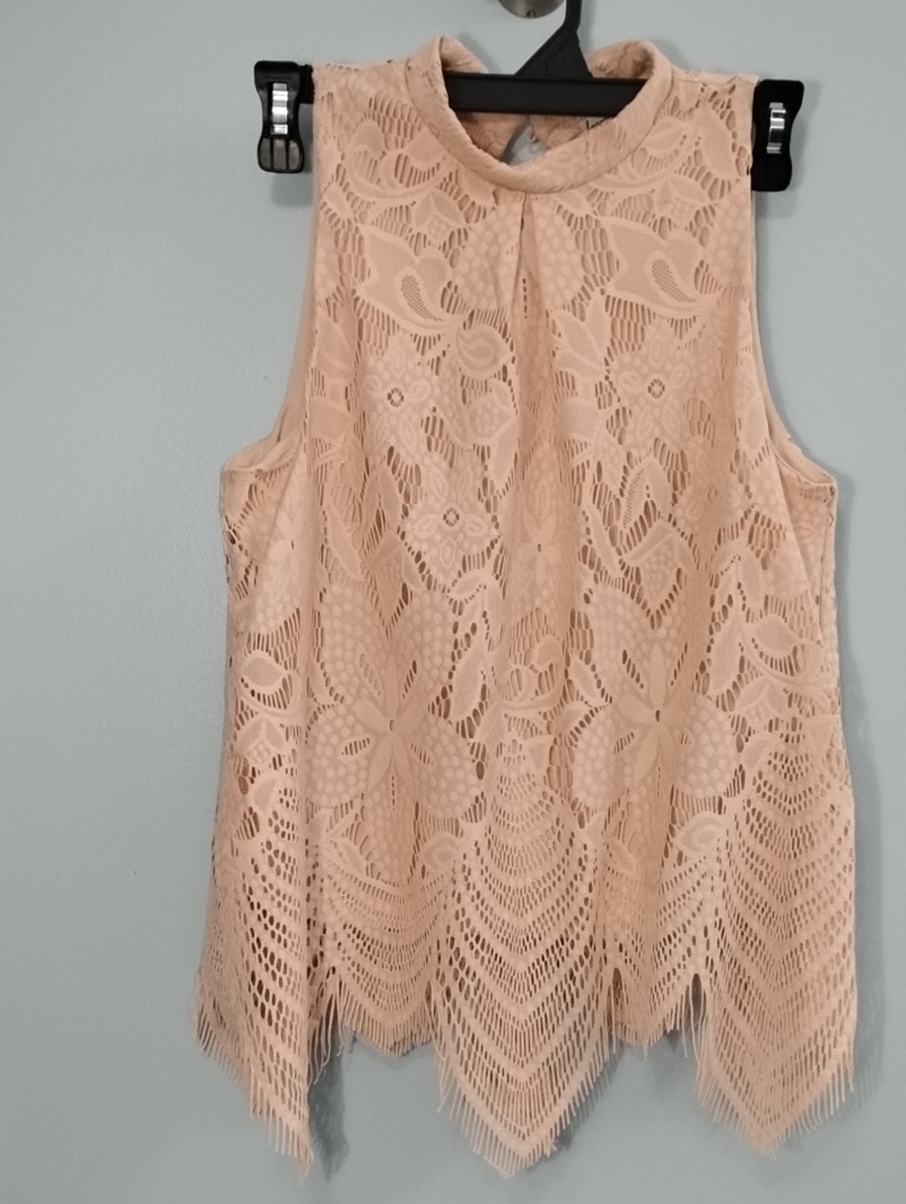 NWOT Love, Fire Blush Lace Mock-Neck Sleeveless Camisole Size SP
